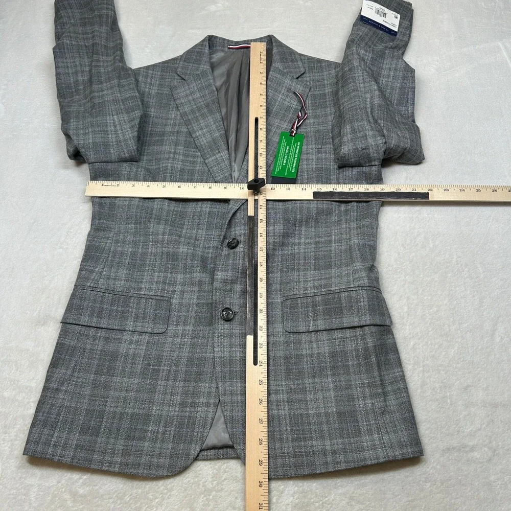 Tommy Hilfiger Modern-Fit Sport Coat Mens 38R 38 Gray Plaid‎ $295 NEW